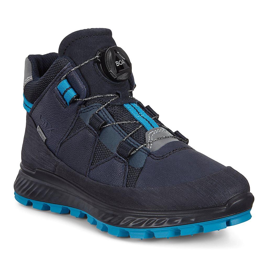 Ecco Exostrike Boys Outdoor Boots Blue Sales - India LWG-295063